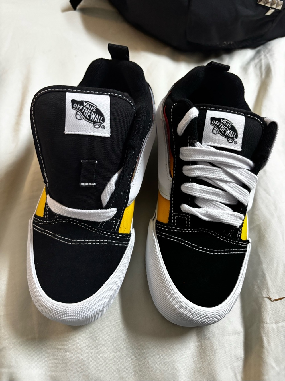 Vans Black, White & Yellow Low-Top Sneakers